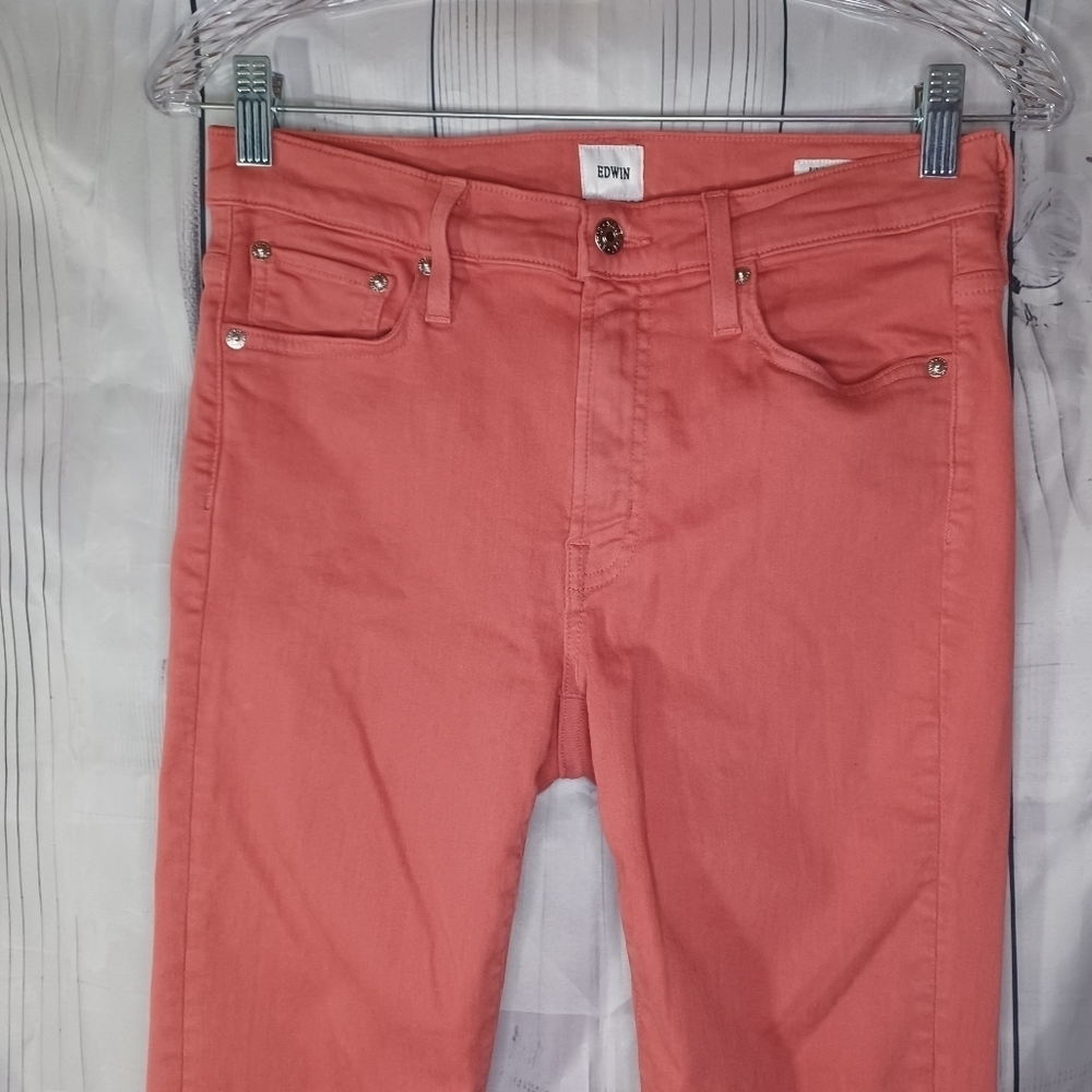 Edwin Pixie Mid Rise Skinny Ankle Colored Denim Preppy Jeans - Picture 2 of 15